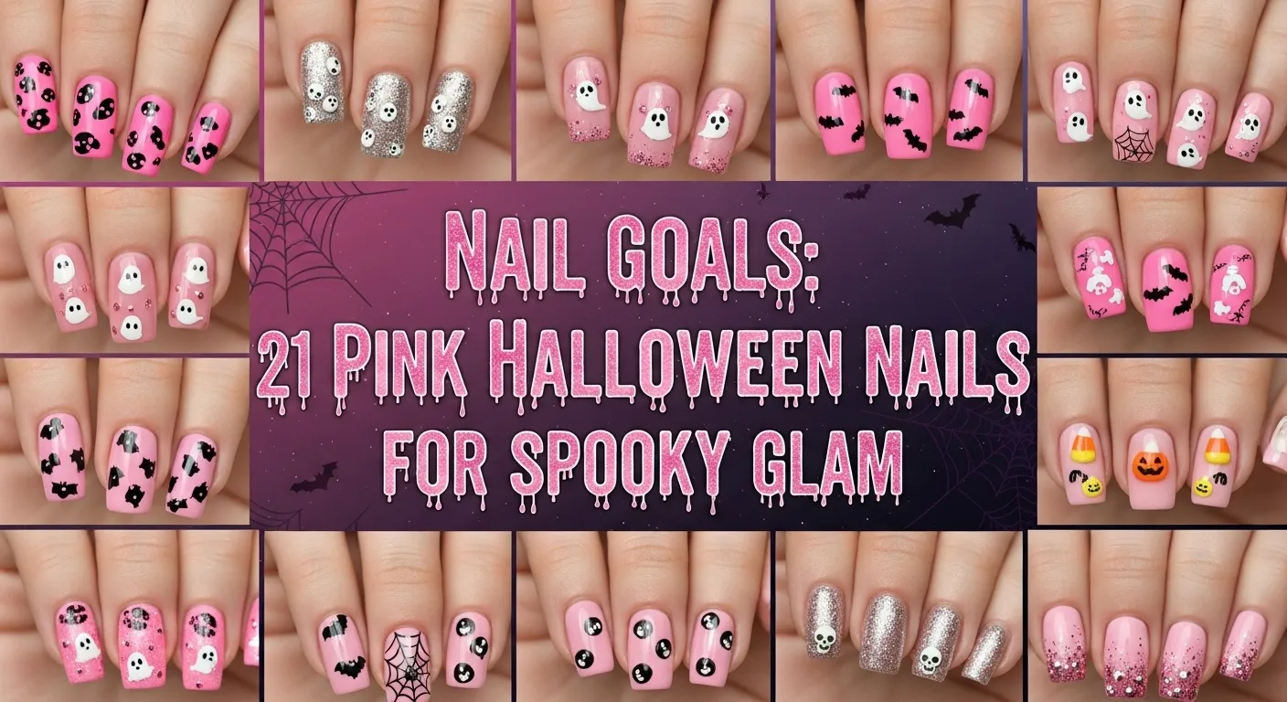 Pink Halloween Nails