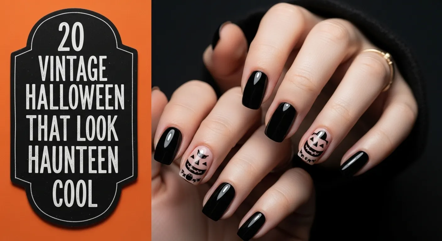 Vintage Halloween nail Designs